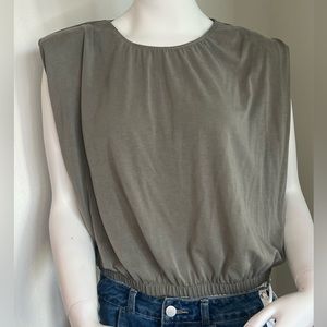 Express | Cropped Blouse | Shoulder pads | Size: L